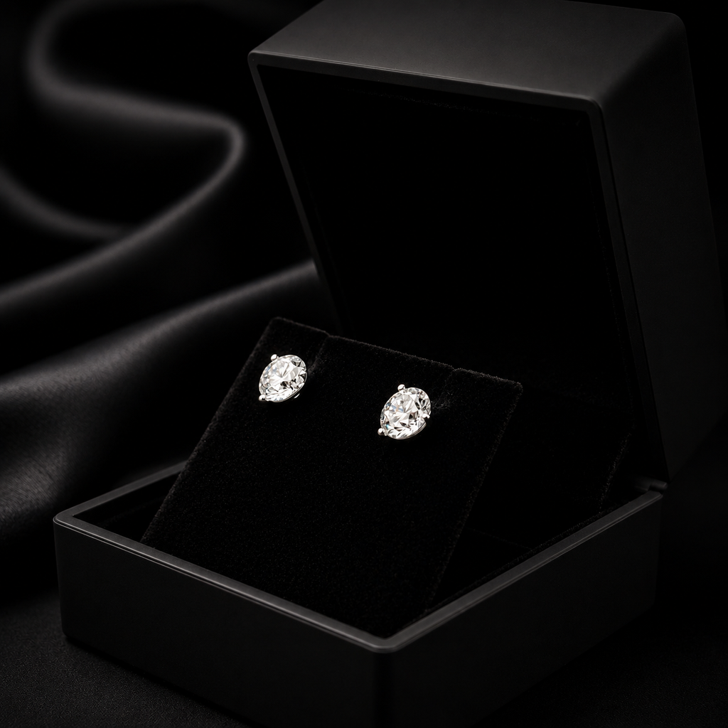 Lab-Grown Diamond Round Solitaire Stud Earrings