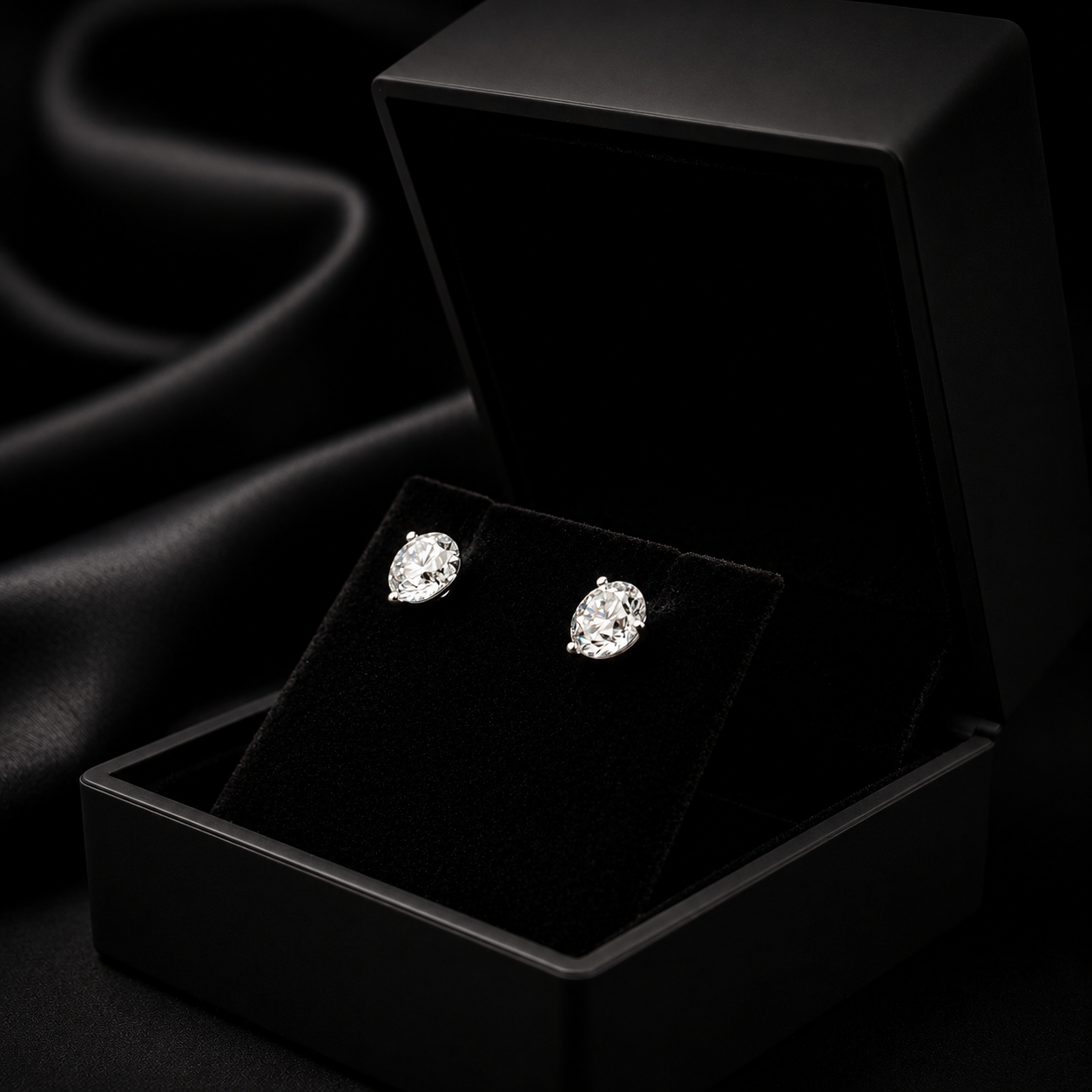 Lab-Grown Diamond Round Solitaire Stud Earrings