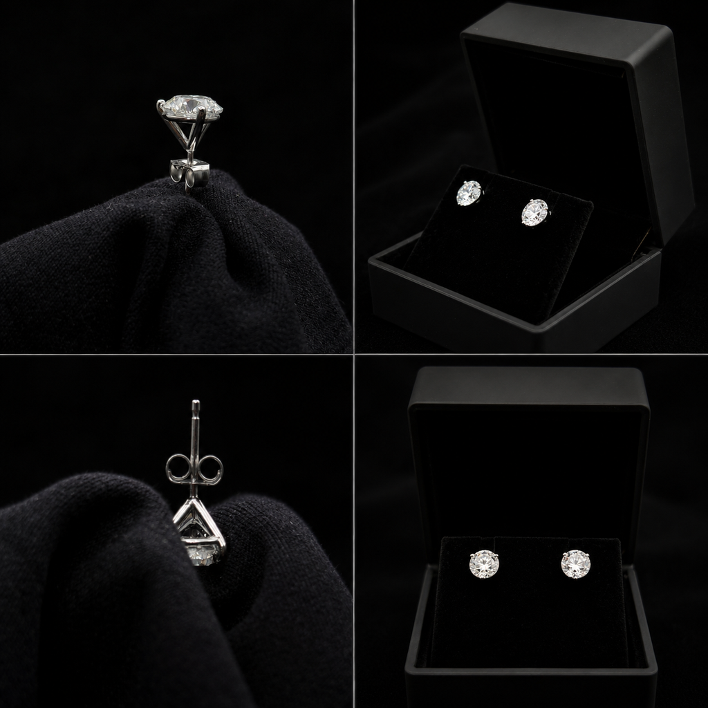 Lab-Grown Diamond Round Solitaire Stud Earrings