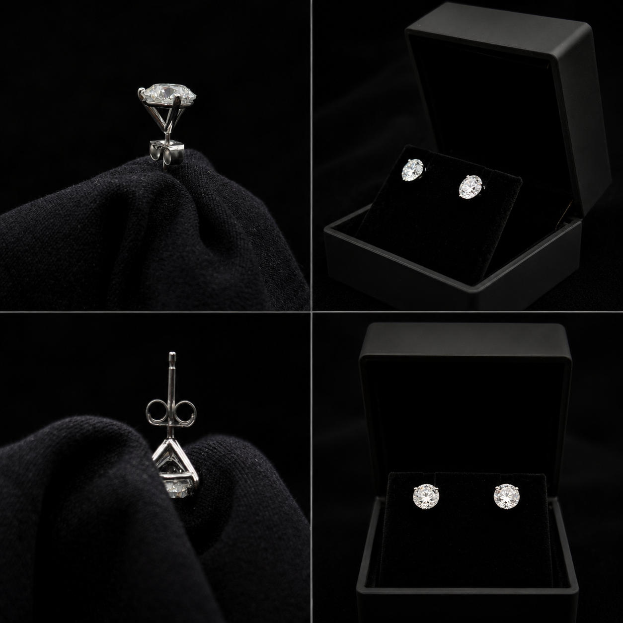 Lab-Grown Diamond Round Solitaire Stud Earrings