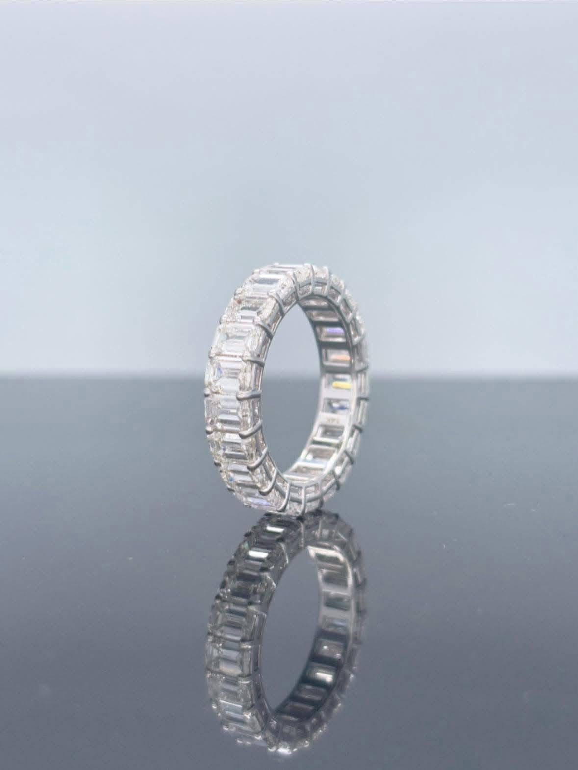 Emerald Cut Lab-Grown Diamond Eternity Ring