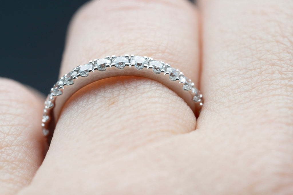French Pavé Lab-Grown Diamond Wedding or Anniversary Band