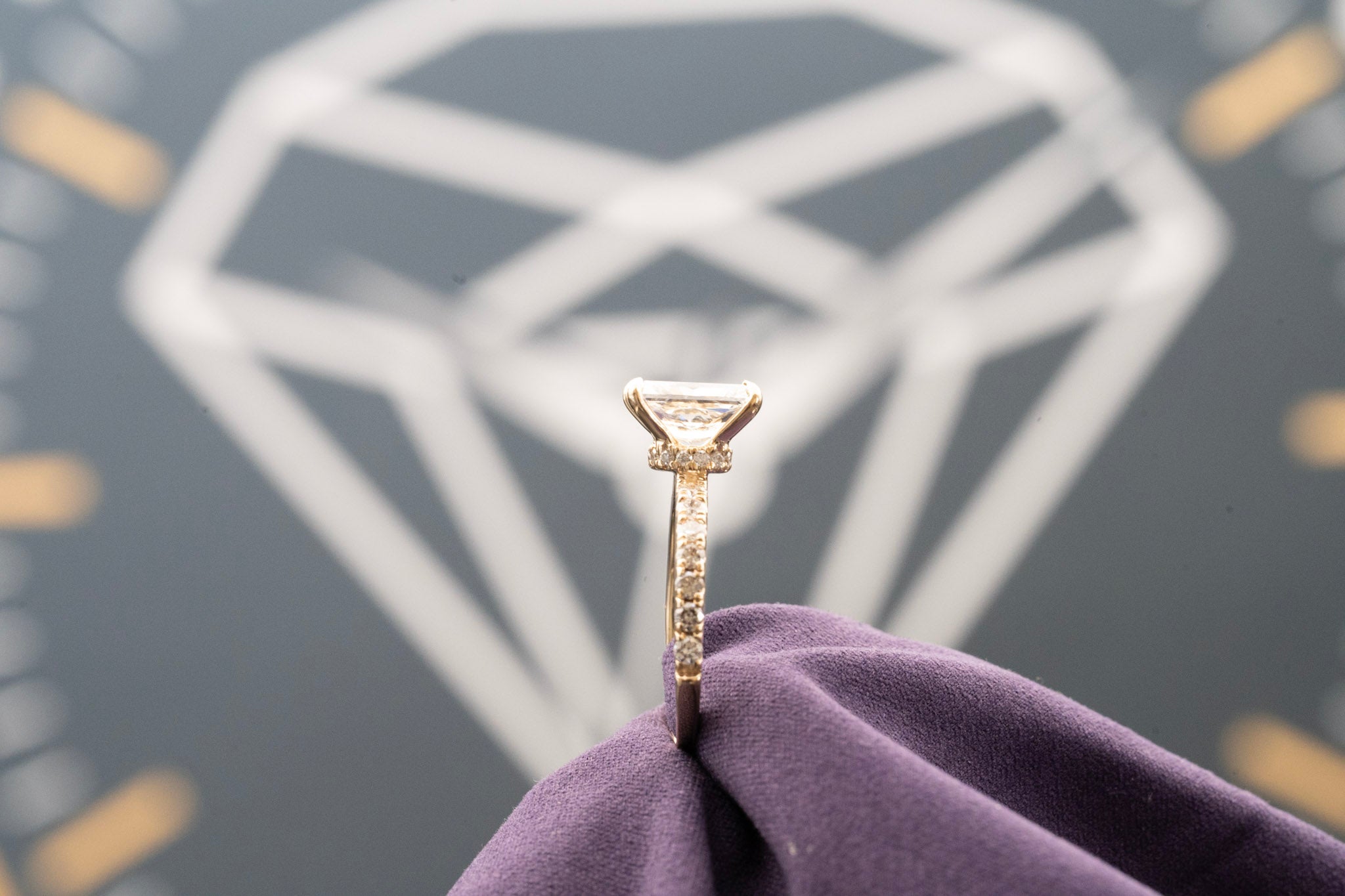 Engagement Lab-Grown Diamond Rings with Hidden Halo