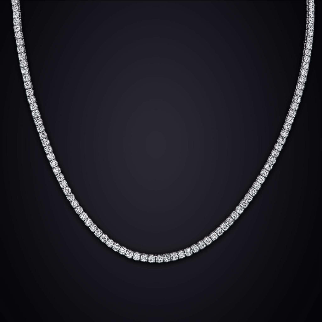 lab grown diamond tennis necklace in 4 prong basket setting