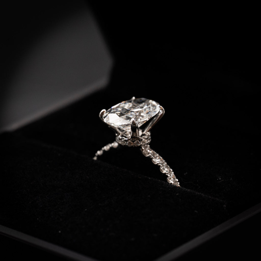 Engagement Lab-Grown Diamond Rings with Hidden Halo