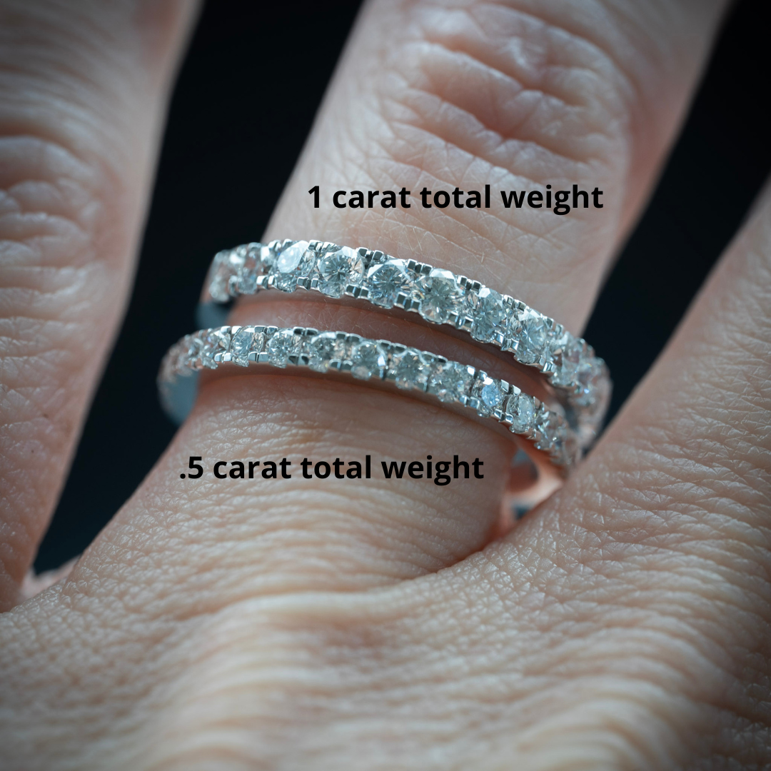 French Pavé Lab-Grown Diamond Wedding or Anniversary Band