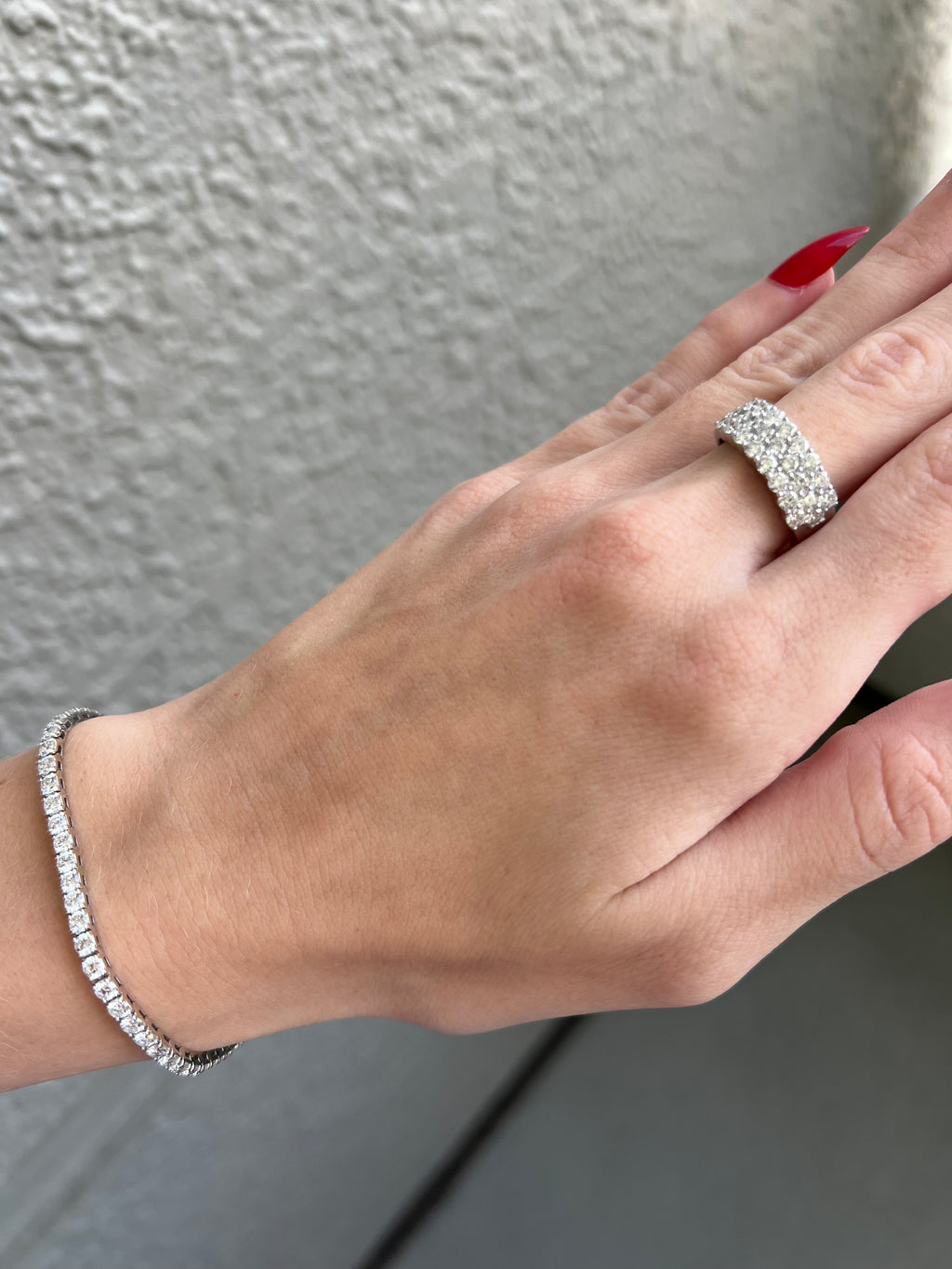 Three Row Pave' Lab-Grown Diamond Fashion Ring