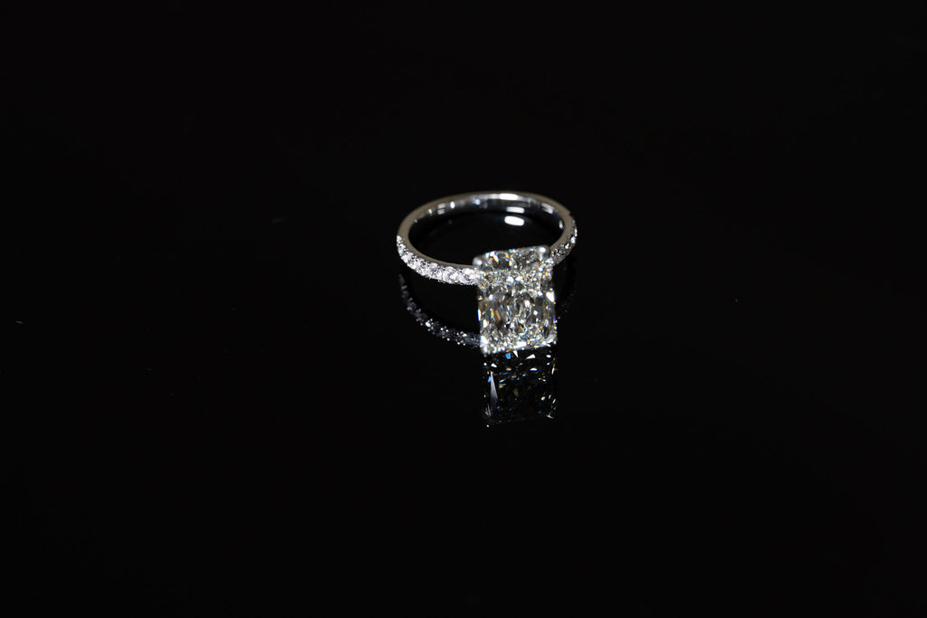 Engagement Lab-Grown Diamond Rings with Hidden Halo