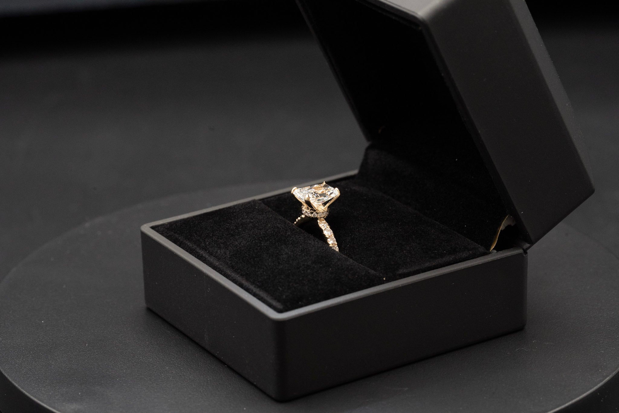 Engagement Lab-Grown Diamond Rings with Hidden Halo
