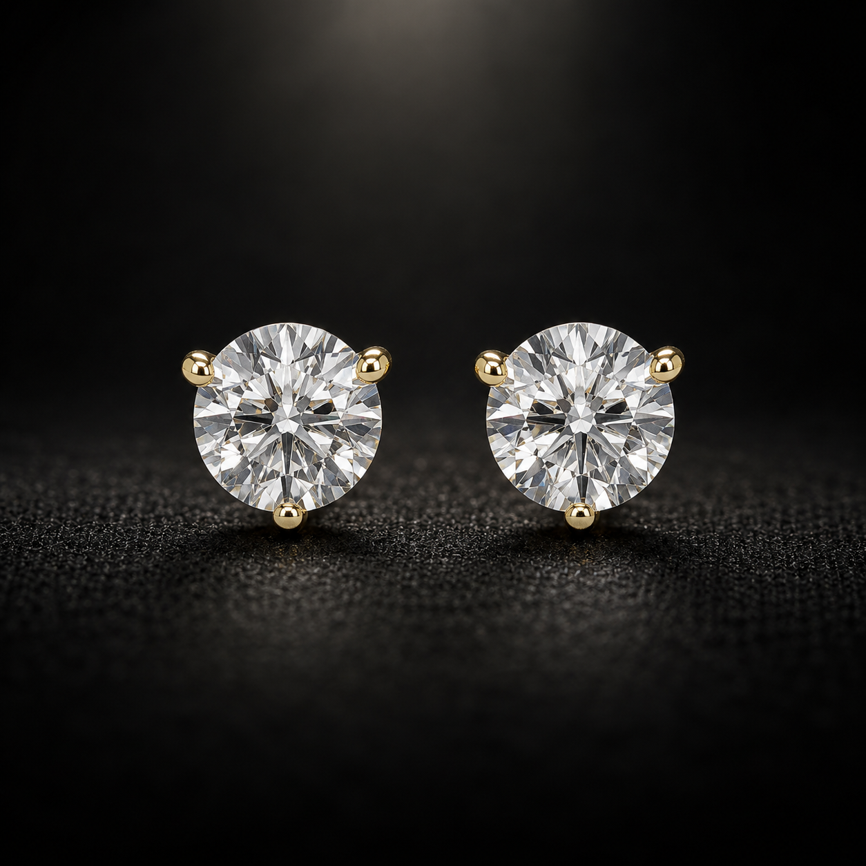 Lab-Grown Diamond Round Solitaire Stud Earrings