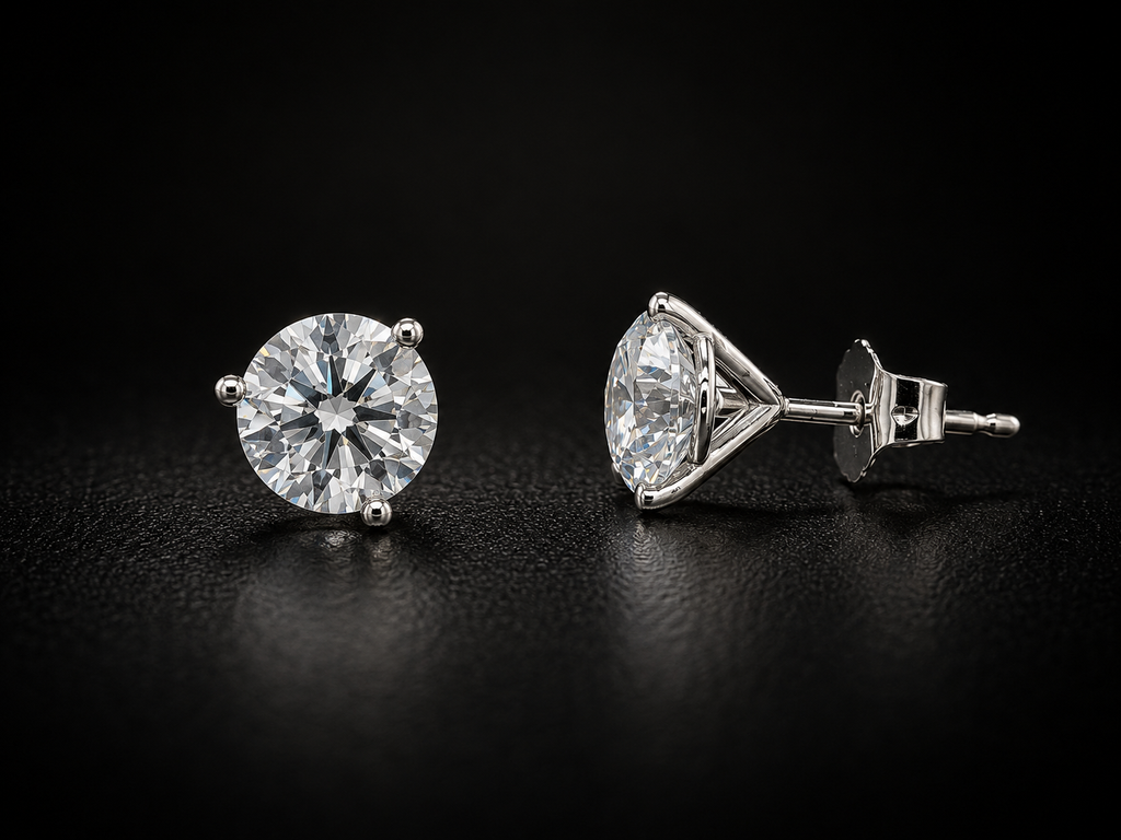Lab-Grown Diamond Round Solitaire Stud Earrings