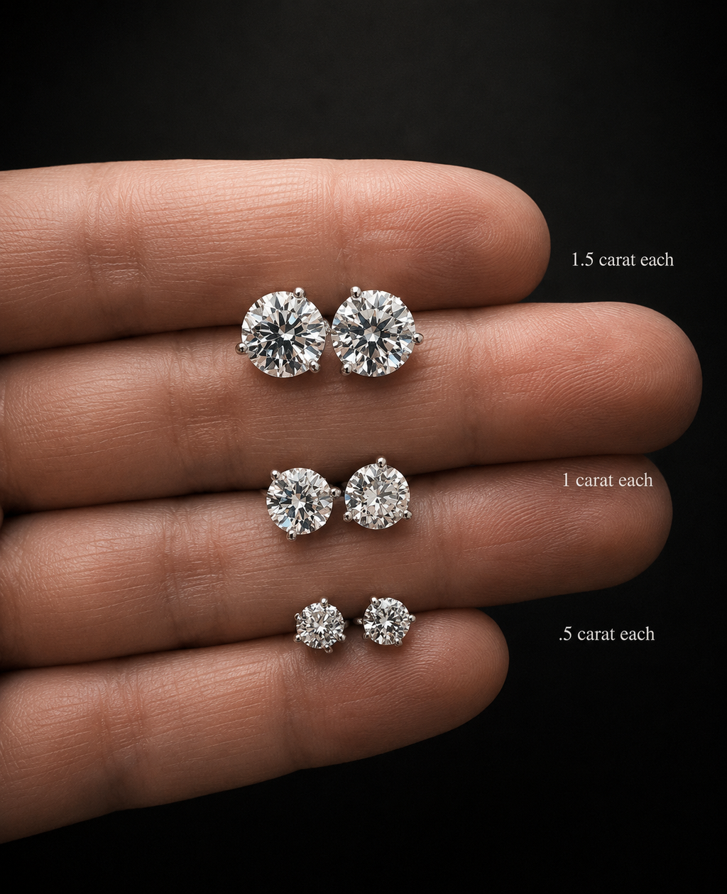 Lab-Grown Diamond Round Solitaire Stud Earrings