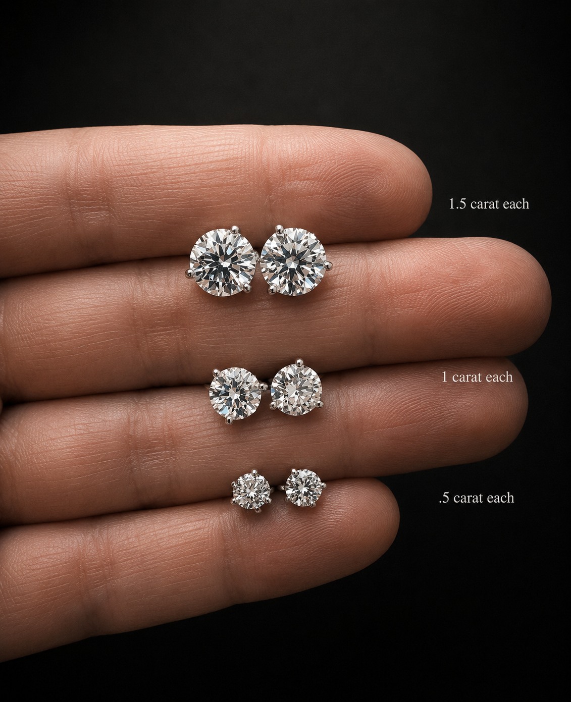 Lab-Grown Diamond Round Solitaire Stud Earrings