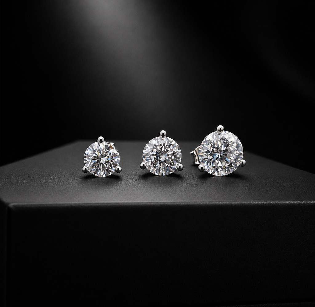 Lab-Grown Diamond Round Solitaire Stud Earrings