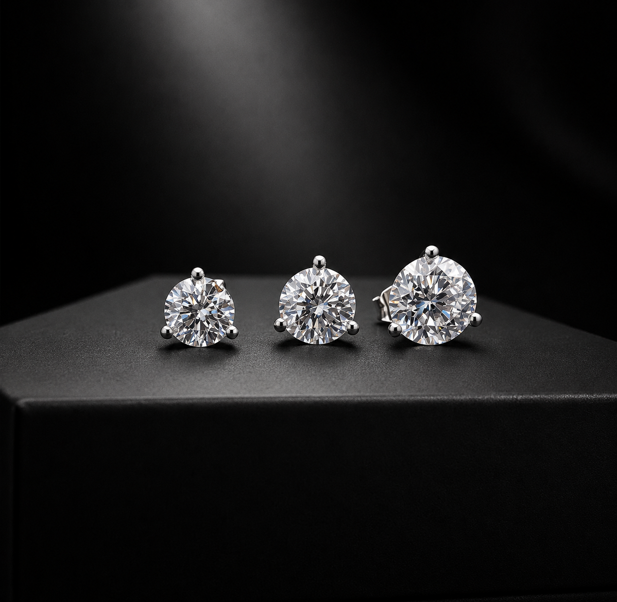 Lab-Grown Diamond Round Solitaire Stud Earrings